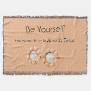 Pumpkin Glasses Be Yourself Throw Blanket