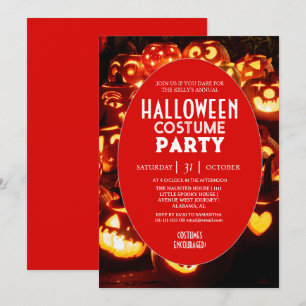 Pumpkin Glow Halloween Costume Party Invitation