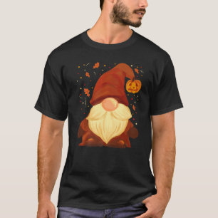 Pumpkin Gnome Fall Leaves Autumn Thanksgiving Hall T-Shirt
