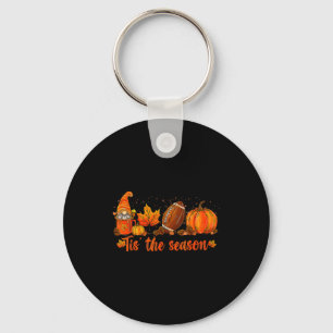 Pumpkin Gnome Football Tis The Season Fall Thanksg Key Ring