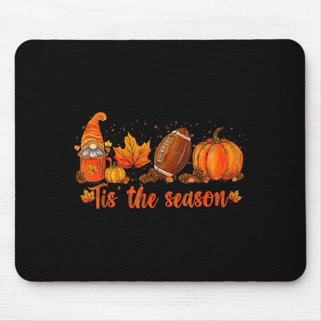 Pumpkin Gnome Football Tis The Season Fall Thanksg Mouse Mat (Front)