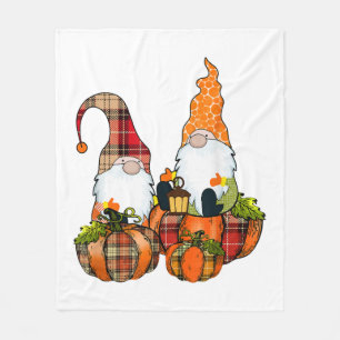 Pumpkin Gnomes Fall Autumn Cute Halloween Fleece Blanket