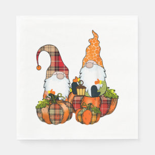 Pumpkin Gnomes Fall Autumn Cute Halloween Napkin