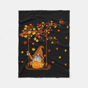 Pumpkin Gnomes Fall Autumn Cute Halloween Thanksgi Fleece Blanket
