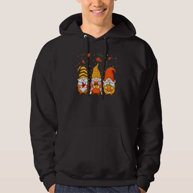 Pumpkin Gnomes Fall Autumn Cute Halloween Thanksgi Hoodie (Front)