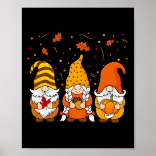Pumpkin Gnomes Fall Autumn Cute Halloween Thanksgi Poster