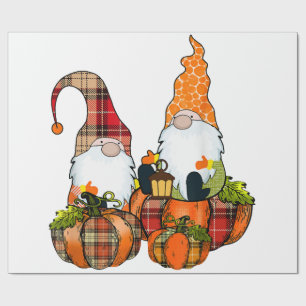 Pumpkin Gnomes Fall Autumn Cute Halloween Wrapping Paper