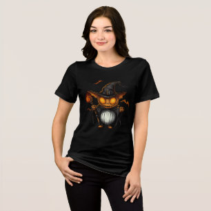 Pumpkin Goblin Wizard Halloween Art Tri-Blend Shirt