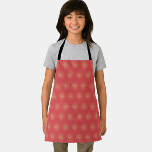 Pumpkin Golden Zinnia Flower Medallions Apron