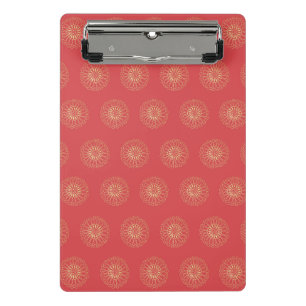 Pumpkin   Golden Zinnia Flower Medallions Mini Clipboard