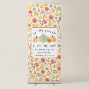 Pumpkin Gourd Autumn Baby Shower Retractable Banner