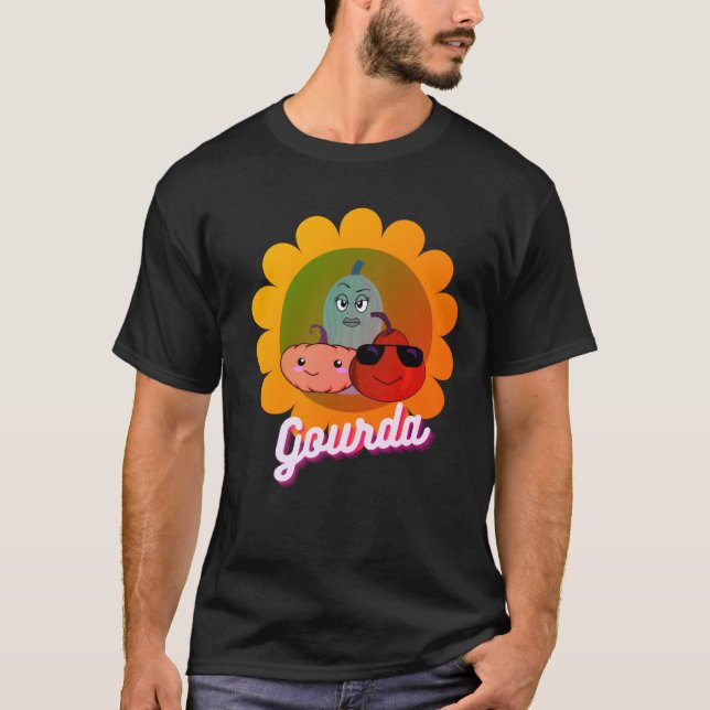 Pumpkin & Gourd Pun Halloween Rainbow T-Shirt (Front)