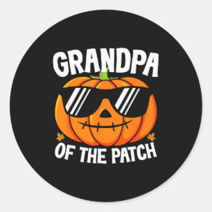 Pumpkin Grandpa Of The Patch Halloween Family Matc Classic Round Sticker