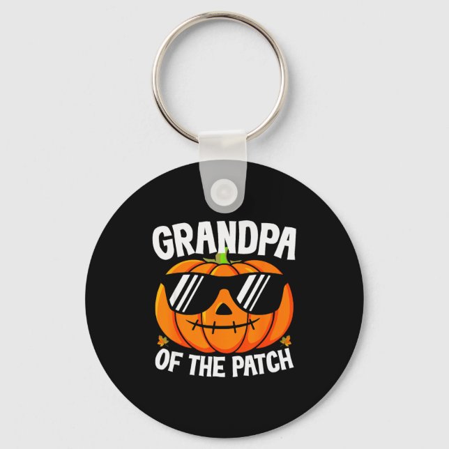 Pumpkin Grandpa Of The Patch Halloween Family Matc Key Ring (Front)