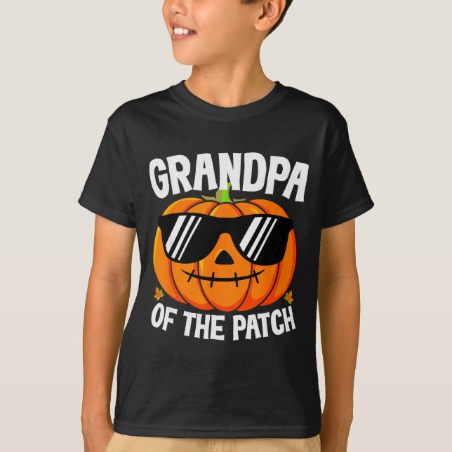 Pumpkin Grandpa Of The Patch Halloween Family Matc T-Shirt (Front)
