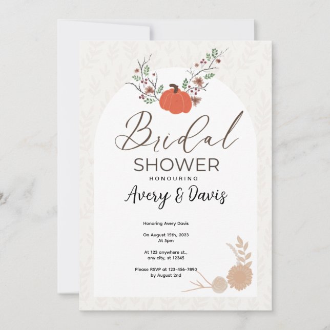 Pumpkin Grass Bridal Shower Invitation (Front)