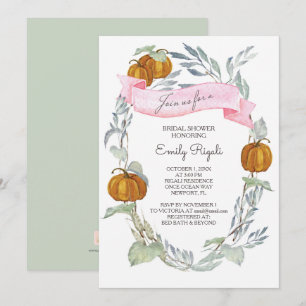 Pumpkin Greenery Bridal Shower Invitation