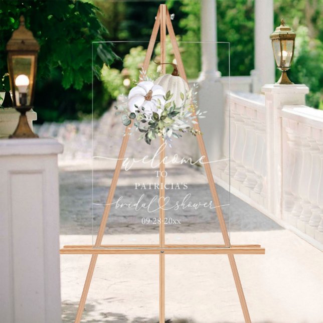 Pumpkin Greenery Fall Bridal Shower Welcome Sign (Creator Uploaded)