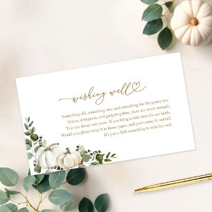 Pumpkin Greenery Fall Bridal Shower Wishing Well Enclosure Card