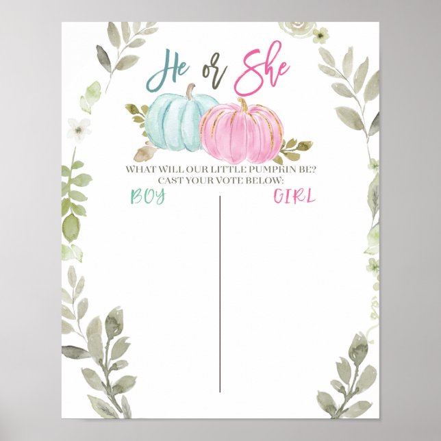 Pumpkin Greenery Voting Board Poster (Front)