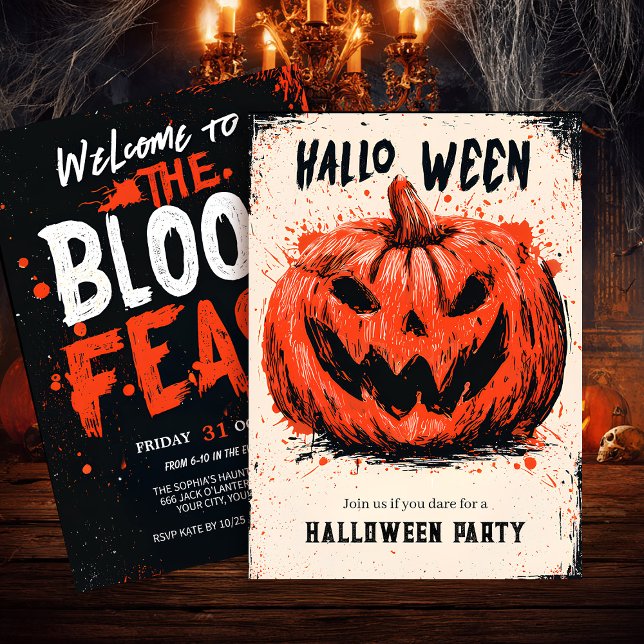 Pumpkin Grin Halloween Party Invitation (Creator Uploaded)