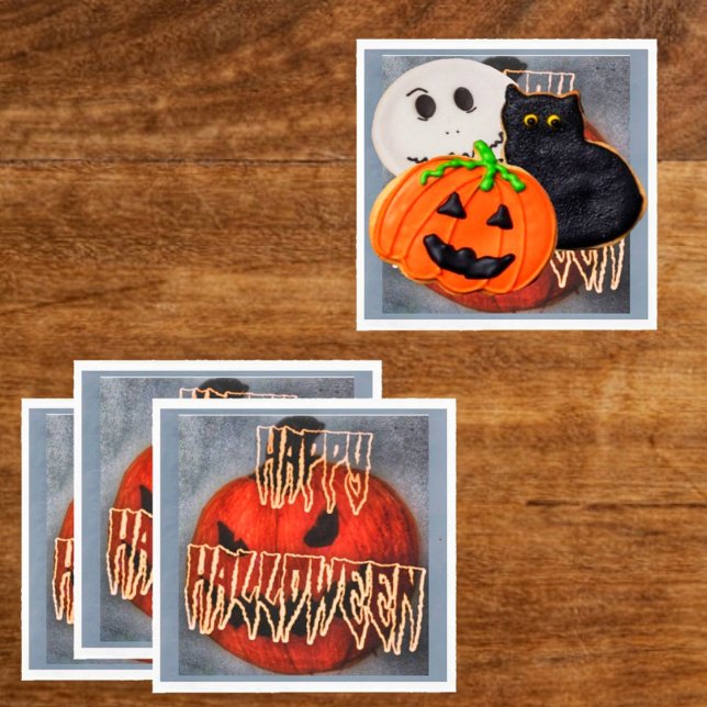 Pumpkin Grin Napkin (Eye-catching napkins, for your Halloween table!)