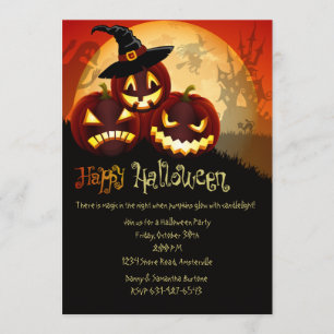 Pumpkin Grins Halloween Invitation