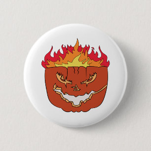 pumpkin halloween 6 cm round badge