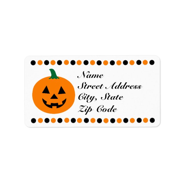 Pumpkin Halloween Address Labels Personalise (Front)