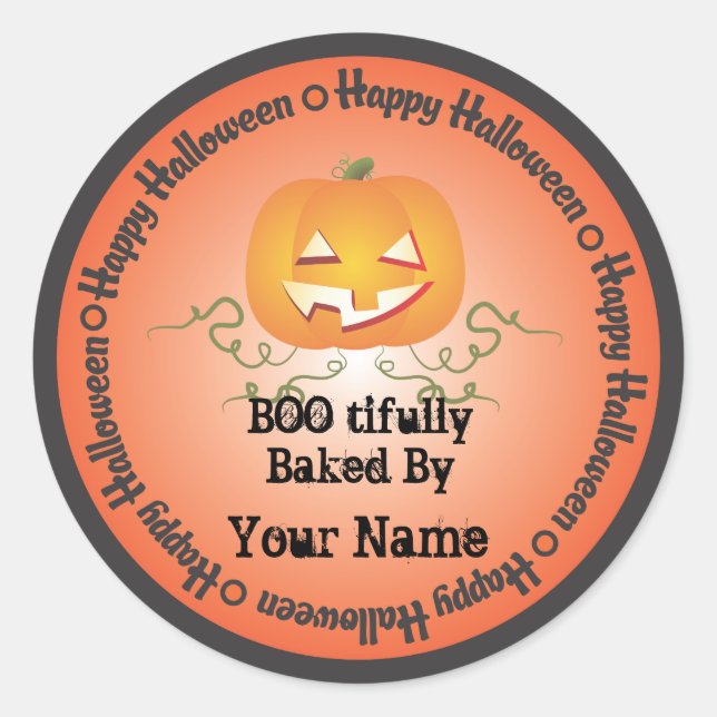Pumpkin Halloween Baked by Sticker (Front)