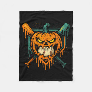 Pumpkin Halloween Baseball Ice Cream Drip Soky Boy Fleece Blanket