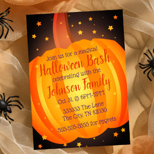 Pumpkin Halloween Bash Party Spooky Celebration Invitation