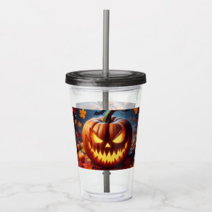 pumpkin/Halloween/bat spooky Acrylic Tumbler