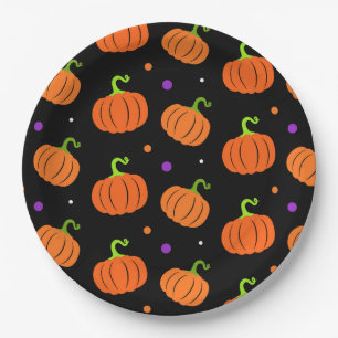 Pumpkin Halloween Birthday Party Paper Plate