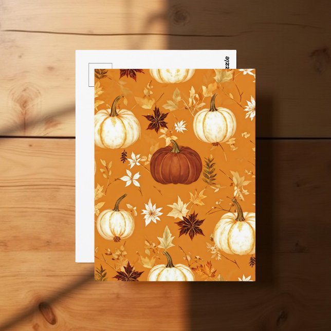 Pumpkin Halloween, Botanical Terracotta & Fall  Postcard (Creator Uploaded)