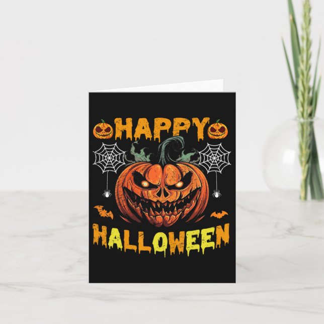 Pumpkin Halloween Costume Men Women Funny Hallowee Card (Front)