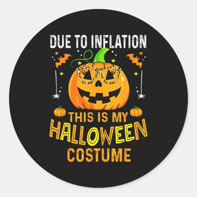 Pumpkin Halloween Costume Men Women Funny Hallowee Classic Round Sticker (Front)