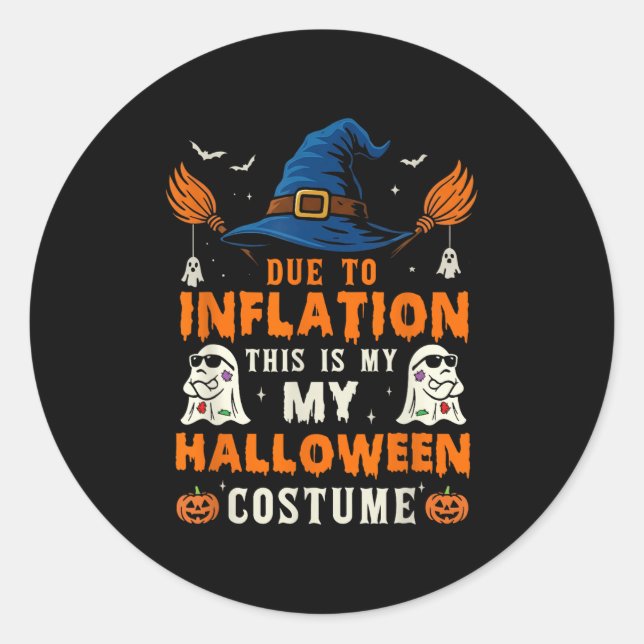Pumpkin Halloween Costume Men Women Funny Hallowee Classic Round Sticker (Front)