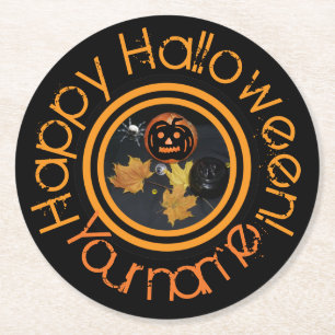 Pumpkin Halloween decor Round Paper Coaster