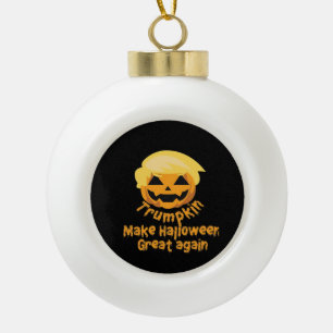 Pumpkin Halloween Design Ceramic Ball Christmas Ornament