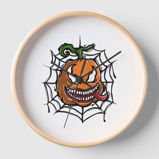 Pumpkin - Halloween Design - Horror Shirt Clock (Front)