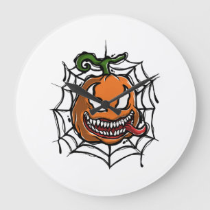Pumpkin - Halloween Design - Horror Shirt Large Clock