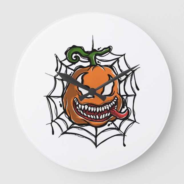Pumpkin - Halloween Design - Horror Shirt Large Clock (Front)