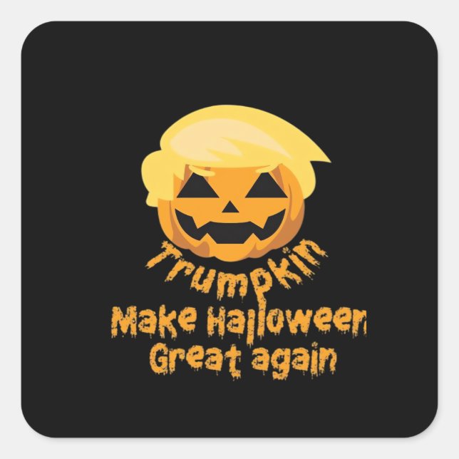 Pumpkin Halloween Design Square Sticker (Front)
