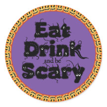 Pumpkin Halloween 'eat,drink and be scary' Sticker