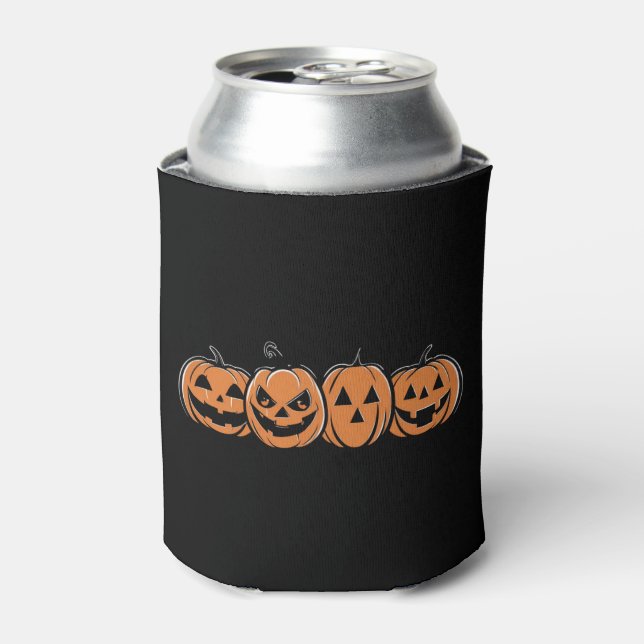 Pumpkin Halloween Fall Thanksgiving Gift Can Cooler (Can Front)