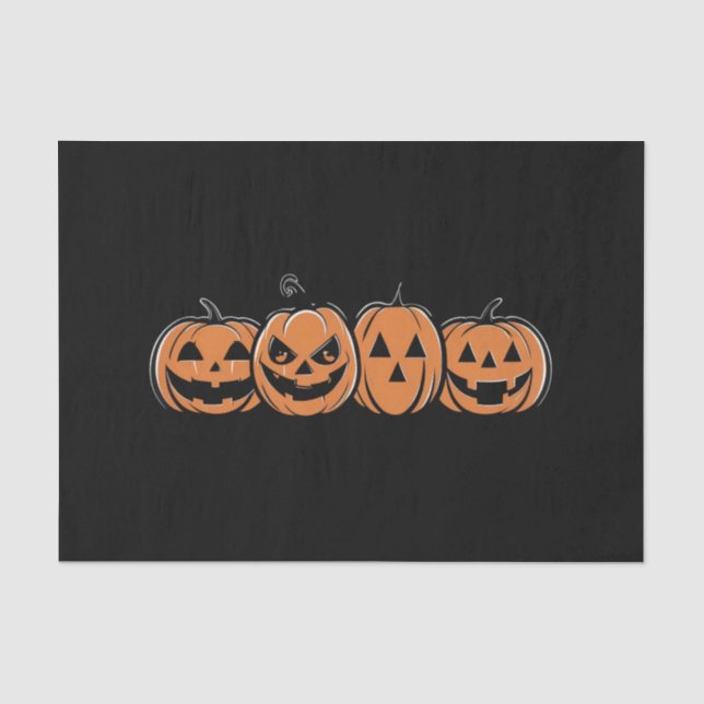 Pumpkin Halloween Fall Thanksgiving Gift Tissue Paper (Front)