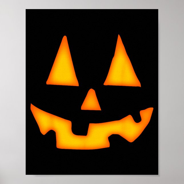 Pumpkin Halloween For Men Women Jack O Lantern Fac Poster (Front)