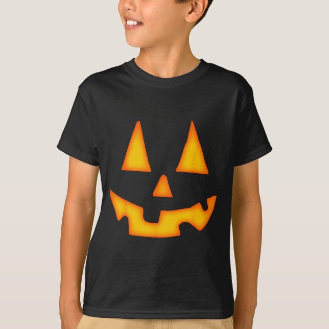 Pumpkin Halloween For Men Women Jack O Lantern Fac T-Shirt (Front)
