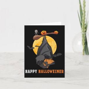 Pumpkin Halloween For Women &amp; Bat Sausage Dog  Card